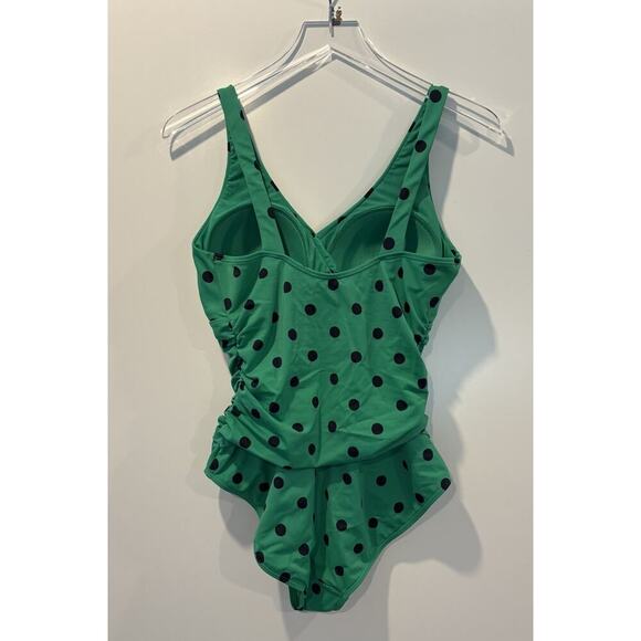 Boden Talamanca Polka Dot One Piece Swimsuit Green Blue Womens Size 10 (989) - Picture 4 of 8